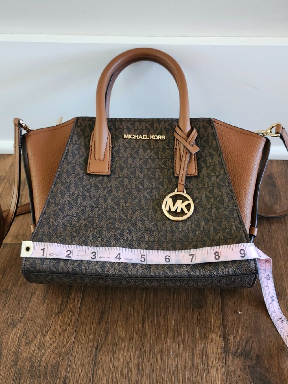 Michael Kors Avril Small Logo Satchel + Matching Wallet – Brown MK – NWOT - Picture 10 of 16